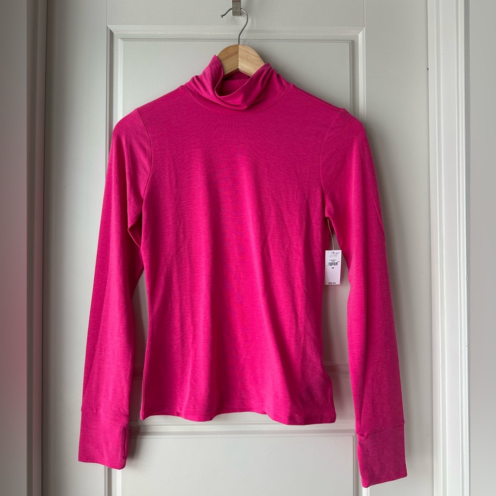 Lightweight Pink GapFit Long Sleeve Turtleneck XS